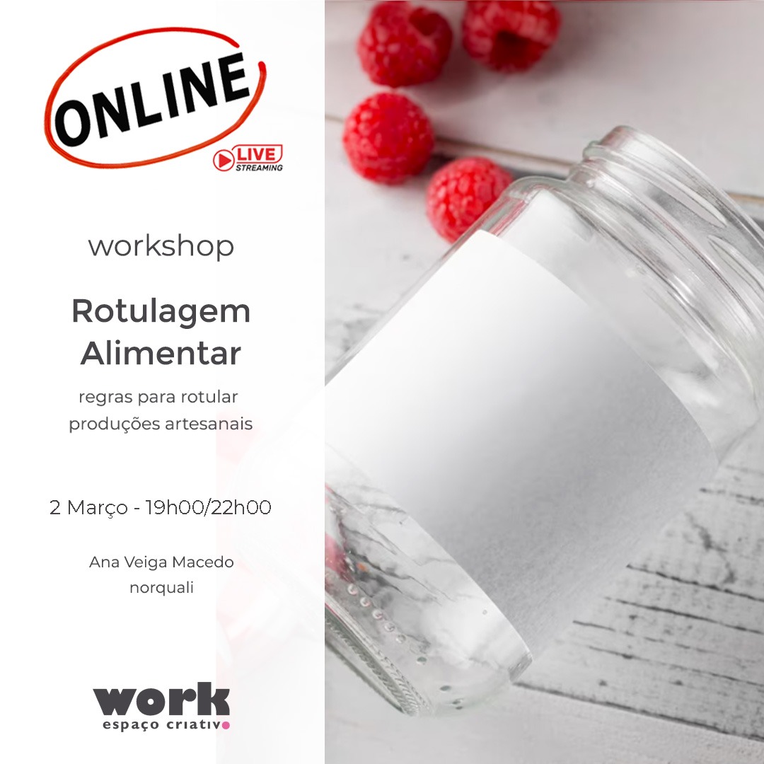 workshop Rotulagem Alimentar p/ produções caseiras