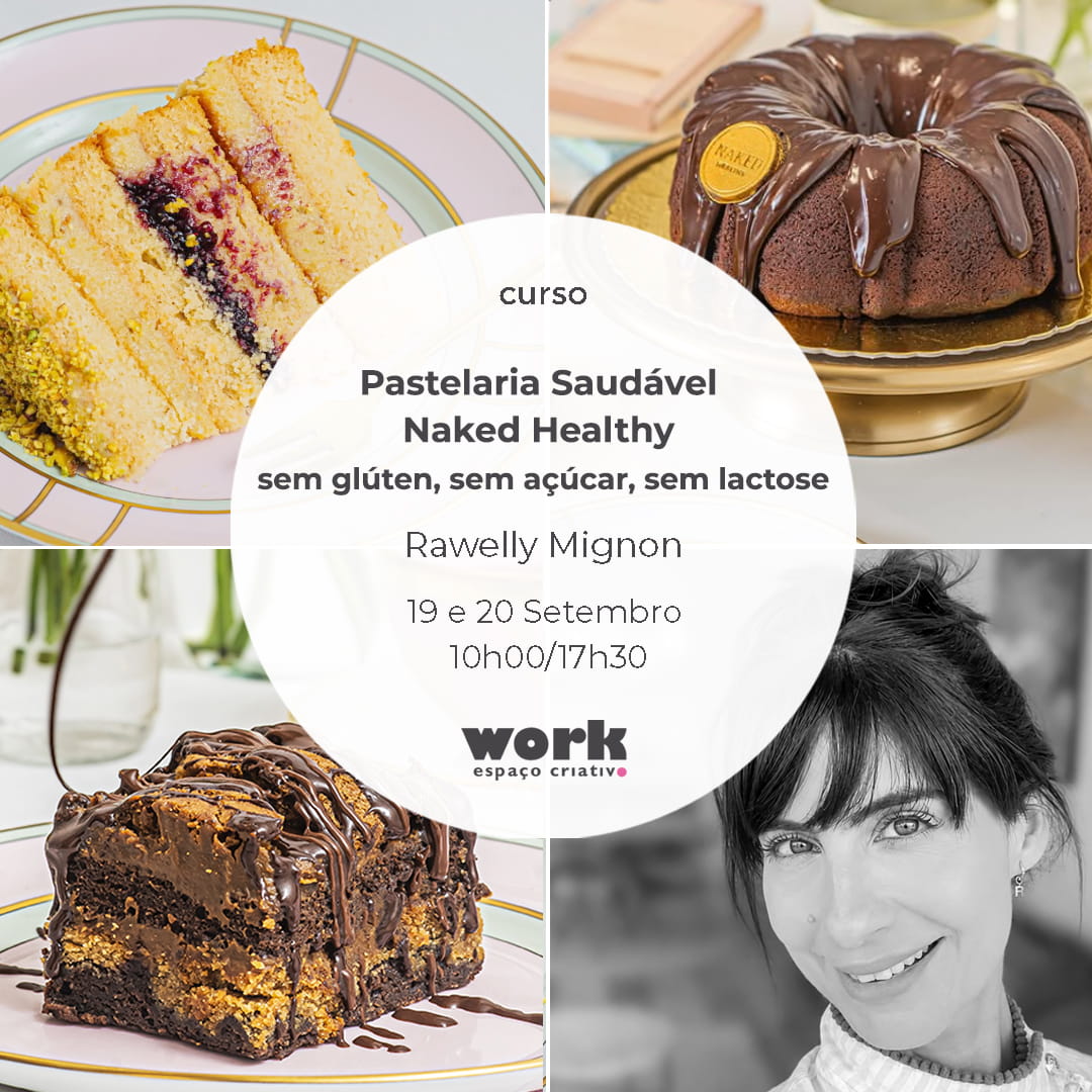 curso Pastelaria Saudável Naked Healthy sem glúten, sem açúcar, sem lactose